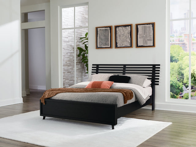 Danziar Black Full Slat Panel Bed (Online Special Price) - Ornate Home
