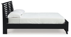 Danziar Black Full Slat Panel Bed - Ornate Home