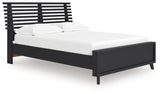 Danziar Black Full Slat Panel Platform Bed, Dresser and Mirror (Online Special Price) - Ornate Home