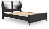 Danziar Black Full Slat Panel Platform Bed, Dresser and Mirror (Online Special Price) - Ornate Home