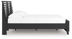 Danziar Black Full Slat Panel Platform Bed, Dresser and Mirror - Ornate Home