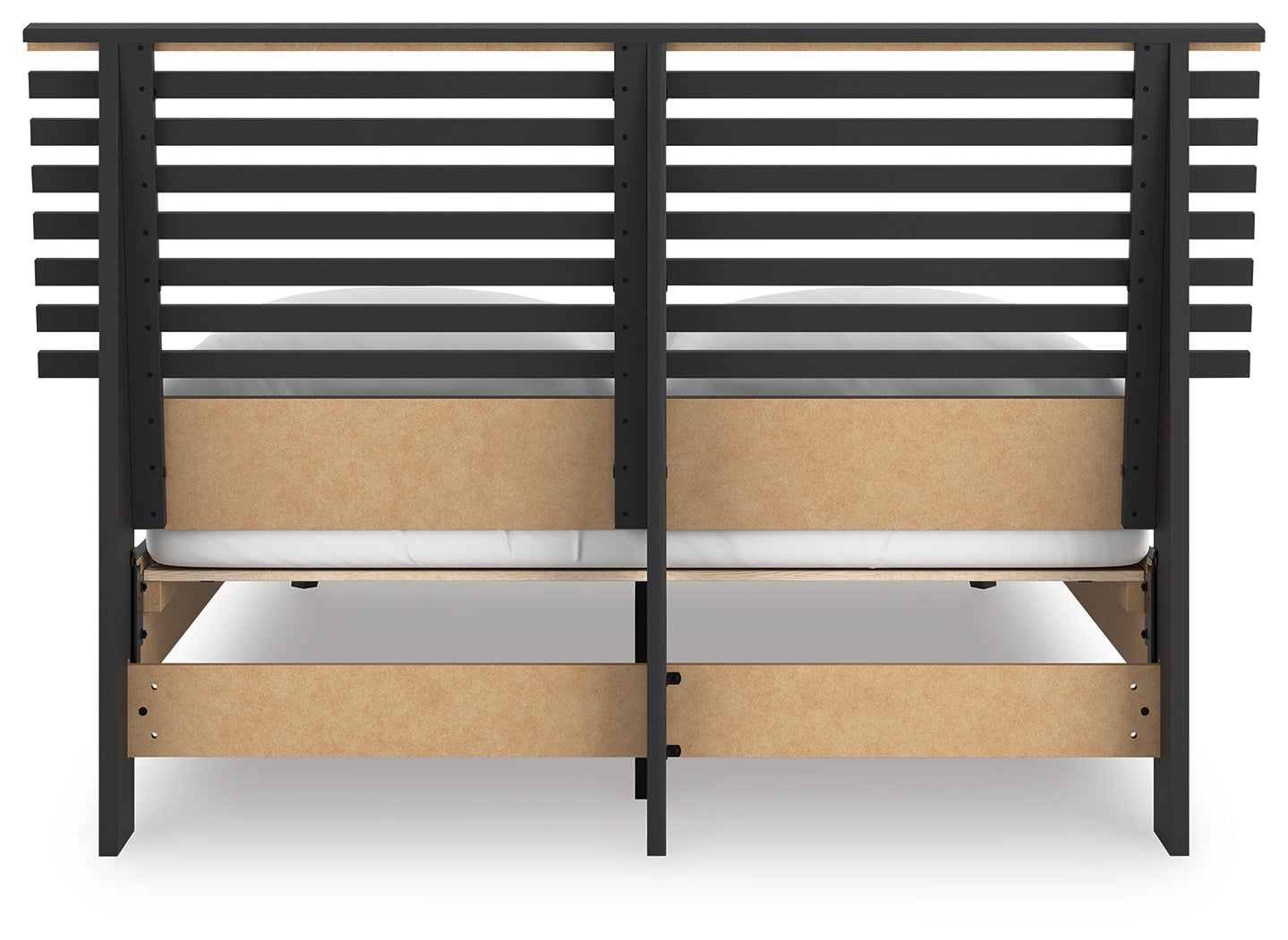 Danziar Black Full Slat Panel Platform Bed, Dresser and Mirror - Ornate Home