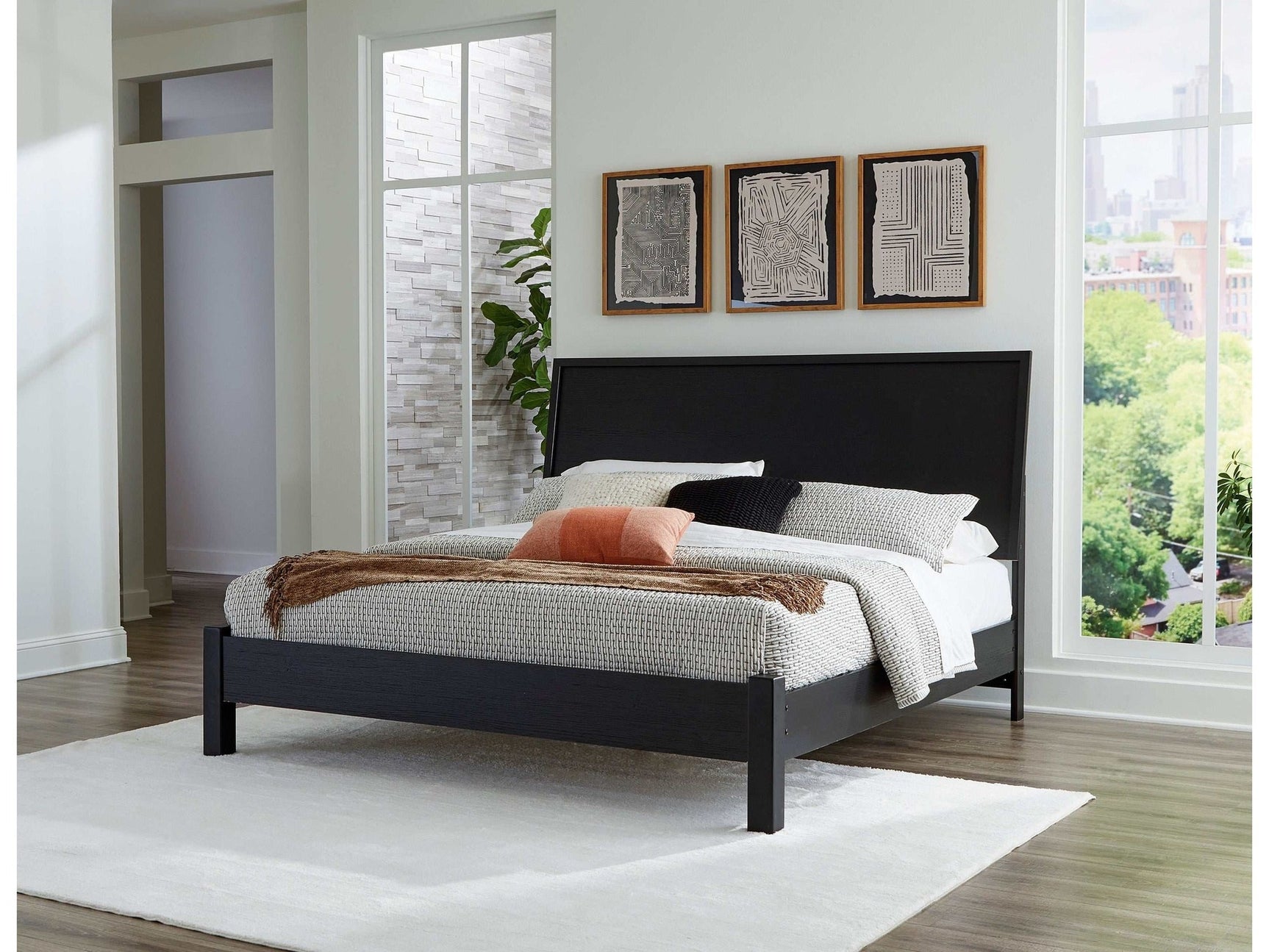 Danziar Black King Panel Bed (Online Special Price) - Ornate Home