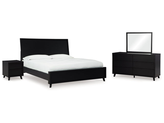 Danziar Black King Panel Bedroom Set with Dresser, Mirror and Nightstand (Online Special Price) - Ornate Home
