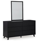 Danziar Black King Panel Bedroom Set with Dresser, Mirror and Nightstand - Ornate Home