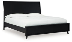 Danziar Black King Panel Bedroom Set with Dresser, Mirror and Nightstand - Ornate Home