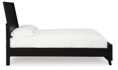 Danziar Black King Panel Bedroom Set with Dresser, Mirror and Nightstand - Ornate Home