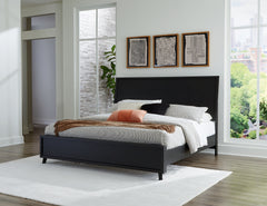 Danziar Black King Panel Bedroom Set with Dresser, Mirror and Nightstand - Ornate Home