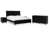 Danziar Black King Panel Bedroom Set with Dresser and 2 Nightstands (Online Special Price) - Ornate Home