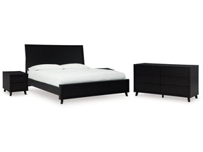Danziar Black King Panel Bedroom Set with Dresser and 2 Nightstands (Online Special Price) - Ornate Home