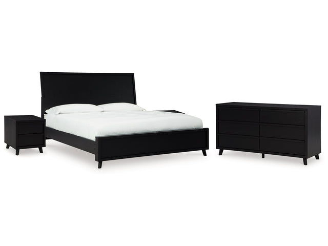 Danziar Black King Panel Bedroom Set with Dresser and 2 Nightstands (Online Special Price) - Ornate Home