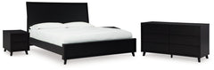 Danziar Black King Panel Bedroom Set with Dresser and 2 Nightstands - Ornate Home