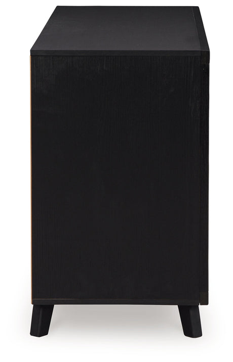 Danziar Black King Panel Bedroom Set with Dresser and Nightstand - Ornate Home