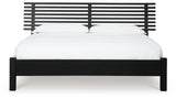 Danziar Black King Slat Panel Bed, Dresser, Mirror and Nightstand (Online Special Price) - Ornate Home