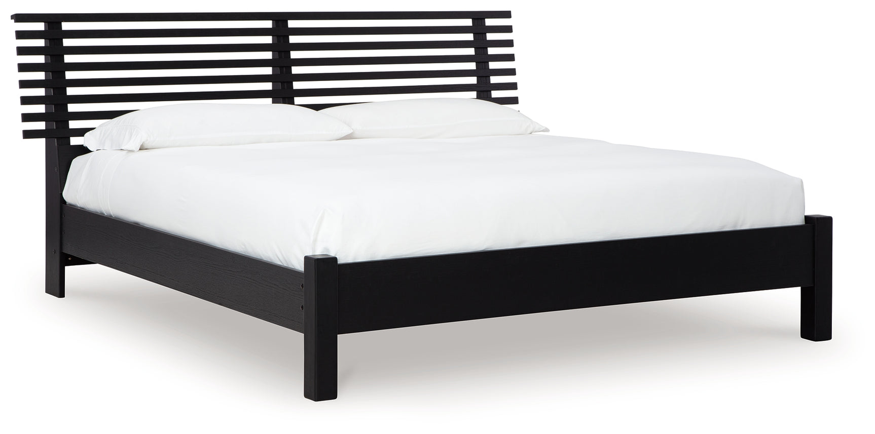 Danziar Black King Slat Panel Bed, Dresser, Mirror and Nightstand (Online Special Price) - Ornate Home