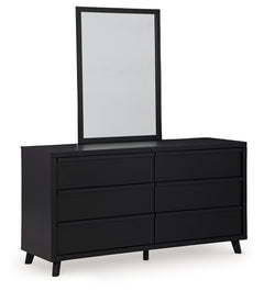 Danziar Black King Slat Panel Bed, Dresser, Mirror and Nightstand - Ornate Home