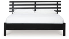Danziar Black King Slat Panel Bed, Dresser, Mirror and Nightstand - Ornate Home