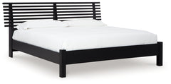 Danziar Black King Slat Panel Bed, Dresser, Mirror and Nightstand - Ornate Home