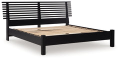 Danziar Black King Slat Panel Bed, Dresser, Mirror and Nightstand - Ornate Home