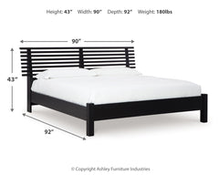 Danziar Black King Slat Panel Bed, Dresser, Mirror and Nightstand - Ornate Home