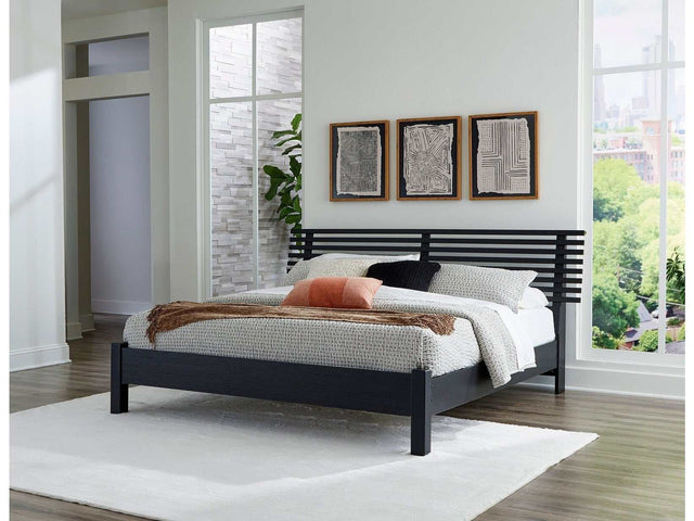 Danziar Black King Slat Panel Bed (Online Special Price) - Ornate Home