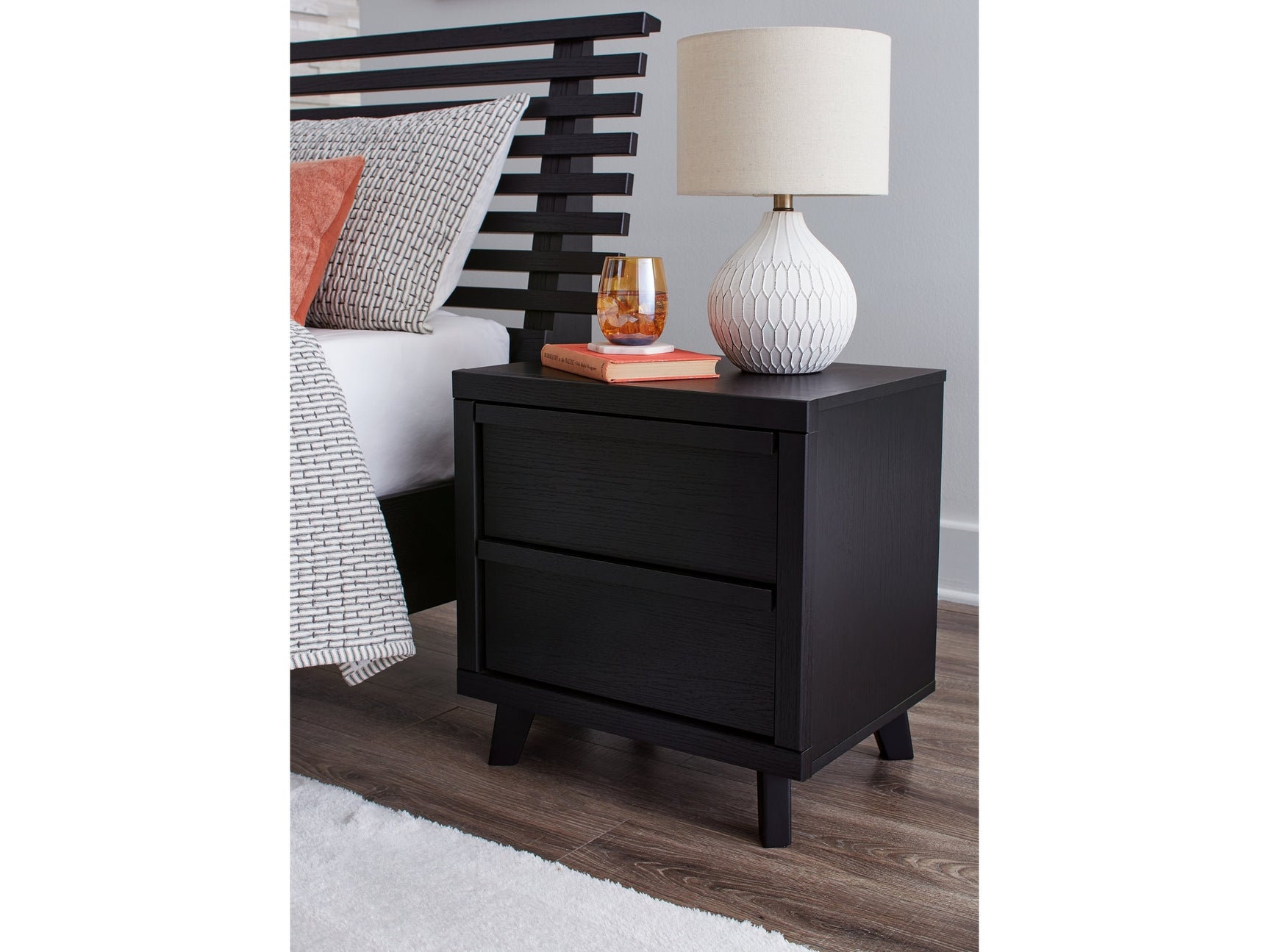 Danziar Black Nightstand - Ornate Home