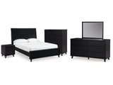 Danziar Black Queen Bedroom Set with Dresser, Mirror, Chest and Nightstand (Online Special Price) - Ornate Home