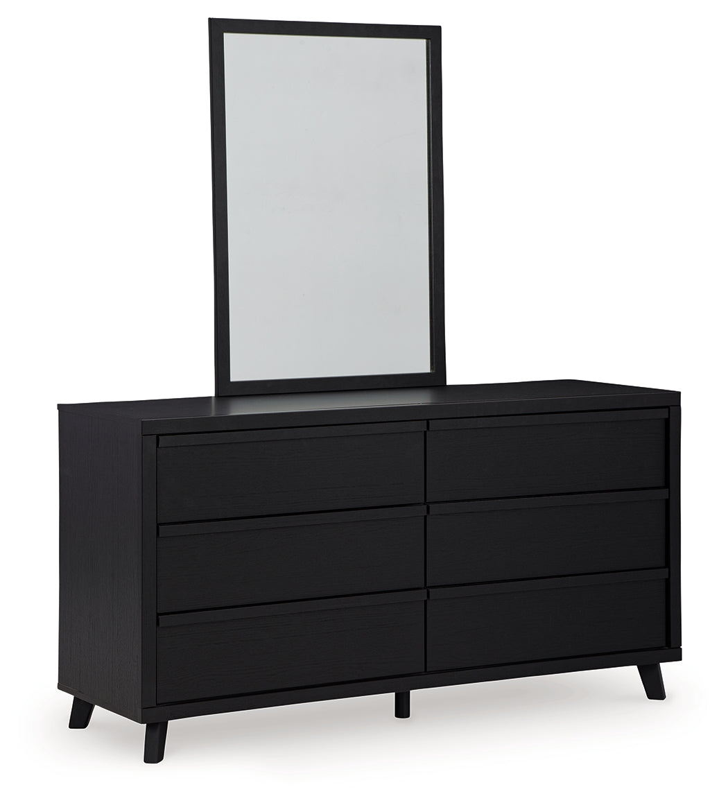 Danziar Black Queen Bedroom Set with Dresser, Mirror, Chest and Nightstand - Ornate Home