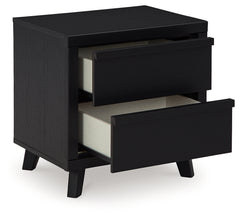 Danziar Black Queen Bedroom Set with Dresser, Mirror, Chest and Nightstand - Ornate Home