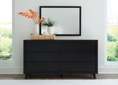 Danziar Black Queen Bedroom Set with Dresser, Mirror, Chest and Nightstand - Ornate Home