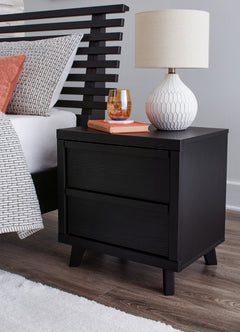 Danziar Black Queen Bedroom Set with Dresser, Mirror, Chest and Nightstand - Ornate Home