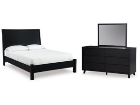 Danziar Black Queen Panel Bed, Dresser and Mirror (Online Special Price) - Ornate Home