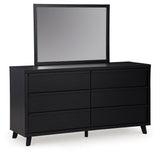 Danziar Black Queen Panel Bed, Dresser and Mirror (Online Special Price) - Ornate Home