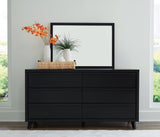 Danziar Black Queen Panel Bed, Dresser and Mirror (Online Special Price) - Ornate Home