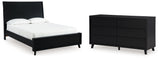 Danziar Black Queen Panel Bed and Dresser - Ornate Home