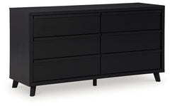 Danziar Black Queen Panel Bed and Dresser - Ornate Home