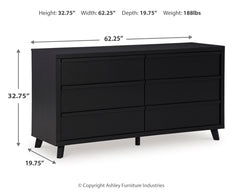 Danziar Black Queen Panel Bed and Dresser - Ornate Home
