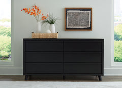 Danziar Black Queen Panel Bed and Dresser - Ornate Home