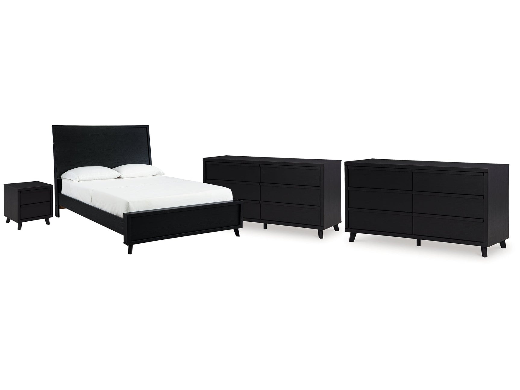 Danziar Black Queen Panel Bedroom Set with 2 Dressers and Nightstand (Online Special Price) - Ornate Home
