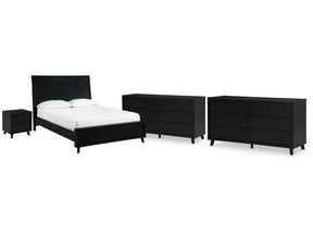 Danziar Black Queen Panel Bedroom Set with 2 Dressers and Nightstand (Online Special Price) - Ornate Home