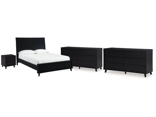 Danziar Black Queen Panel Bedroom Set with 2 Dressers and Nightstand (Online Special Price) - Ornate Home