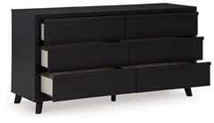 Danziar Black Queen Panel Bedroom Set with 2 Dressers and Nightstand - Ornate Home