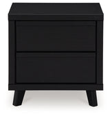 Danziar Black Queen Panel Bedroom Set with 2 Dressers and Nightstand - Ornate Home