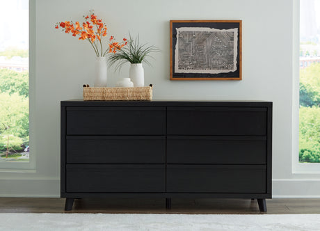 Danziar Black Queen Panel Bedroom Set with 2 Dressers and Nightstand - Ornate Home