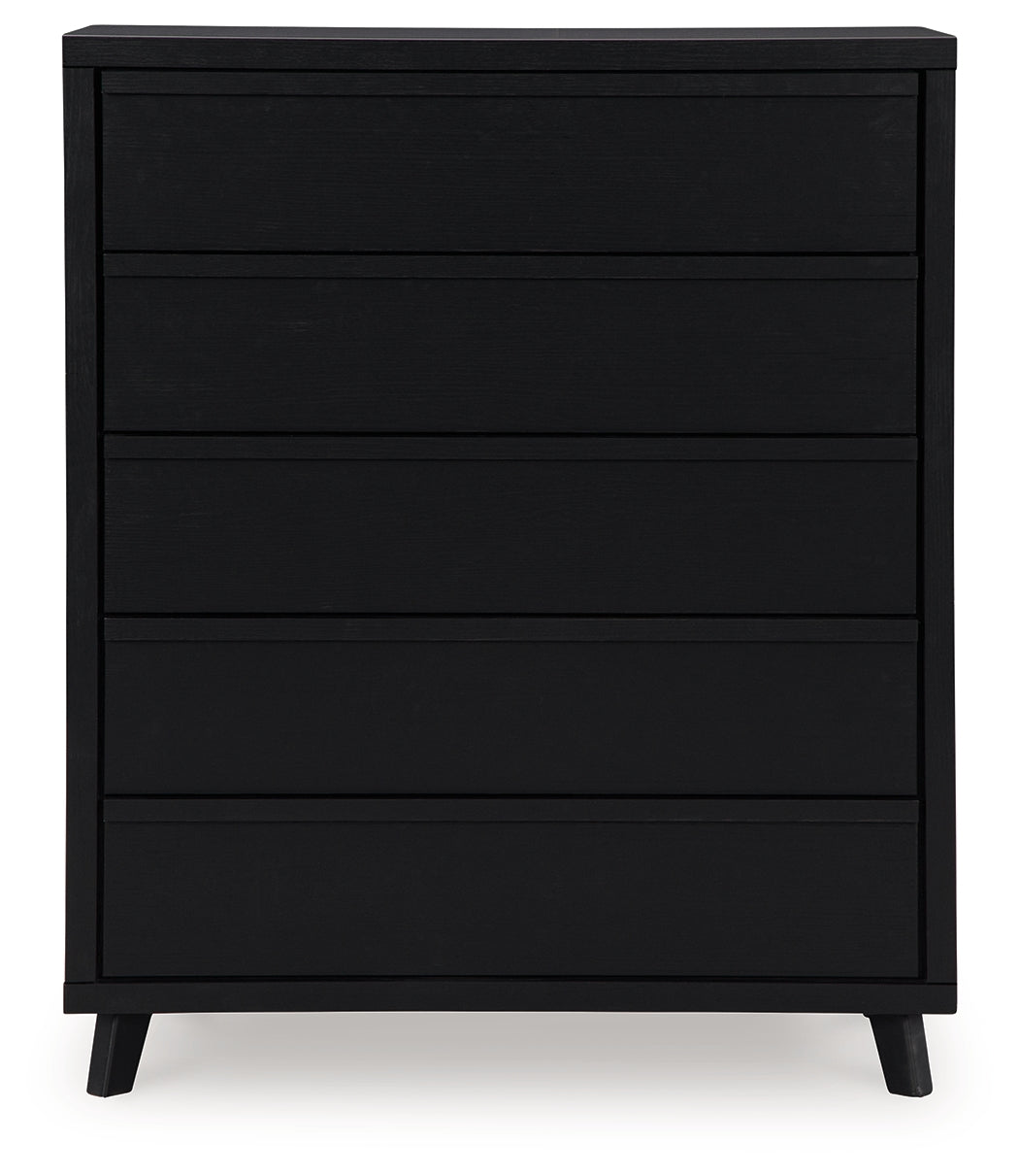 Danziar Black Queen Panel Bedroom Set with Chest and Nightstand (Online Special Price) - Ornate Home
