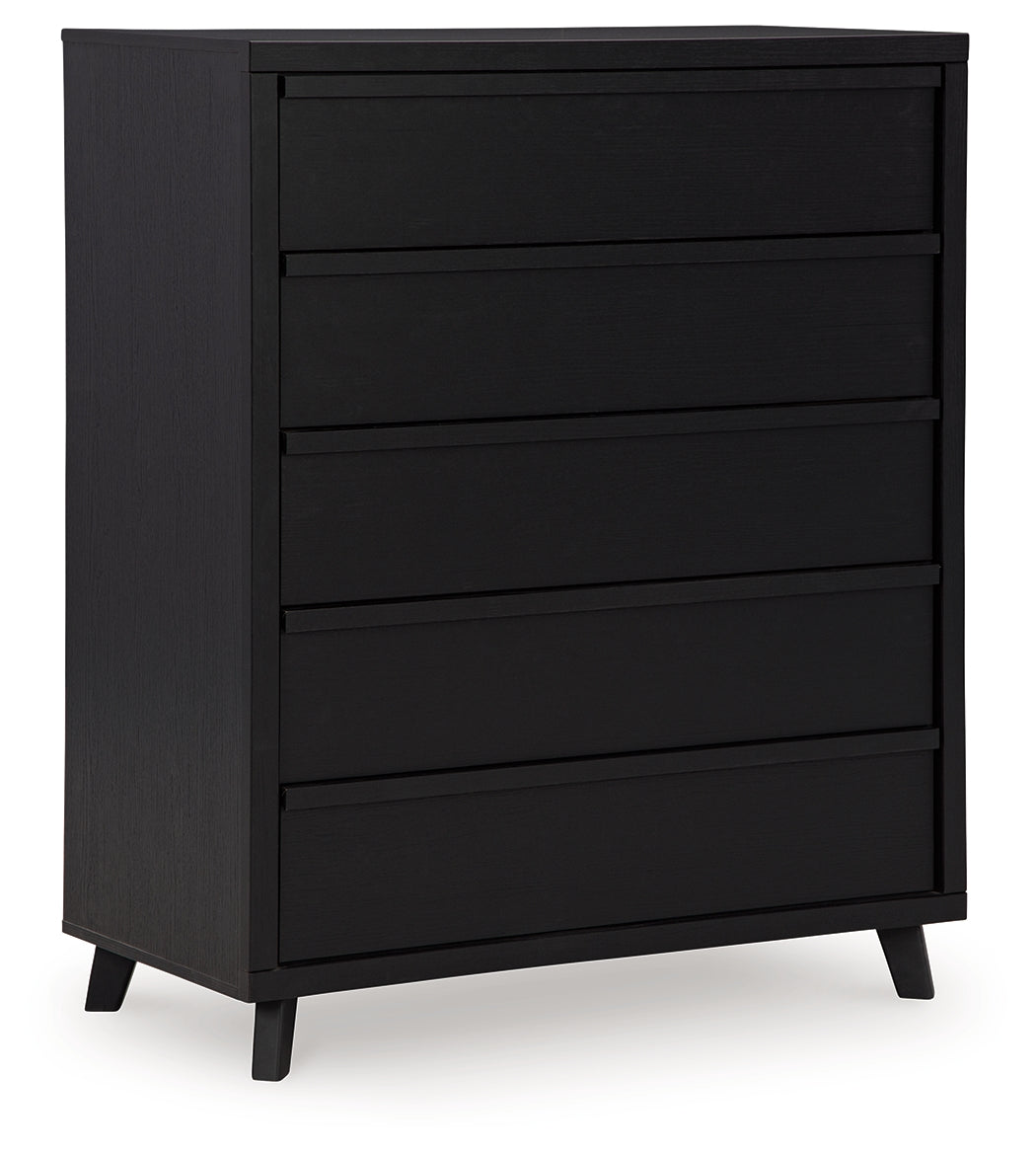 Danziar Black Queen Panel Bedroom Set with Chest and Nightstand (Online Special Price) - Ornate Home