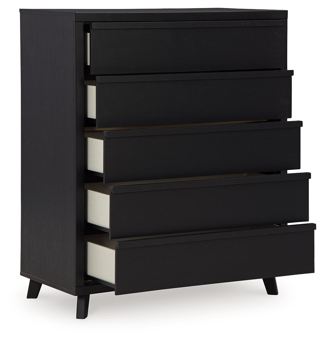 Danziar Black Queen Panel Bedroom Set with Chest and Nightstand (Online Special Price) - Ornate Home