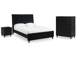 Danziar Black Queen Panel Bedroom Set with Chest and Nightstand - Ornate Home