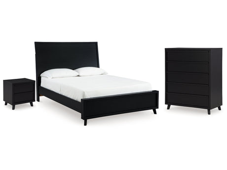 Danziar Black Queen Panel Bedroom Set with Chest and Nightstand - Ornate Home