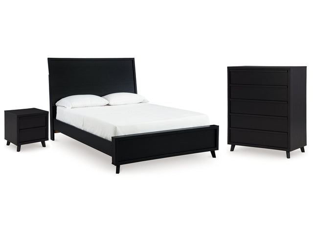 Danziar Black Queen Panel Bedroom Set with Chest and Nightstand - Ornate Home